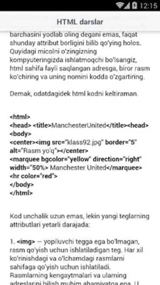 HTML darslar android App screenshot 1
