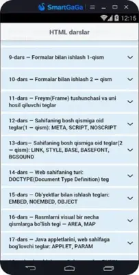 HTML darslar android App screenshot 2